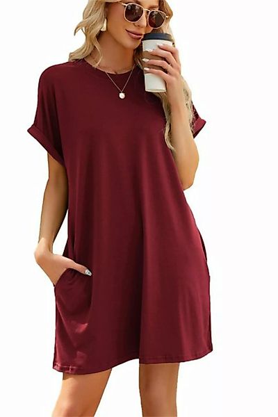 Orient Phoenix Sommerkleid Damen Freizeit T-ShirtKleid Rundhals einfarbig B günstig online kaufen