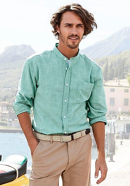 H.I.S Langarmhemd Regular Fit, Stehkragenhemd mit Brusttasche, reine Baumwo günstig online kaufen