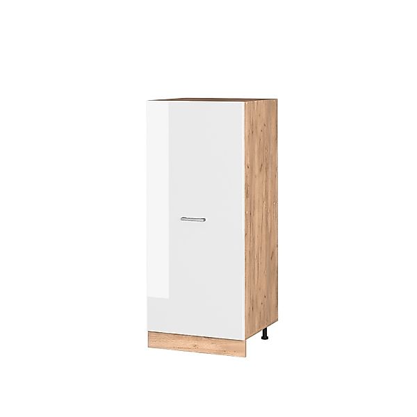 Vicco Hochschrank R-Line Küchenkommode Weiß Hochglanz/Goldkraft Eiche 60 cm günstig online kaufen
