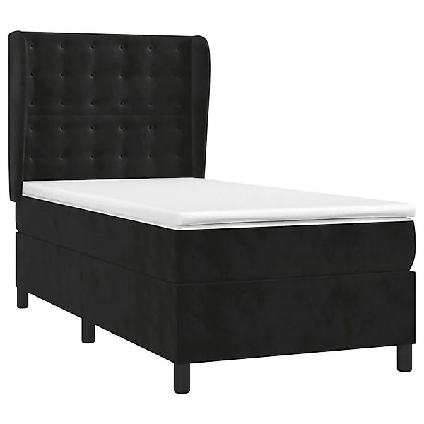 vidaXL Boxspringbett mit Matratze Schwarz 80x200 cm Samt 3129419 günstig online kaufen