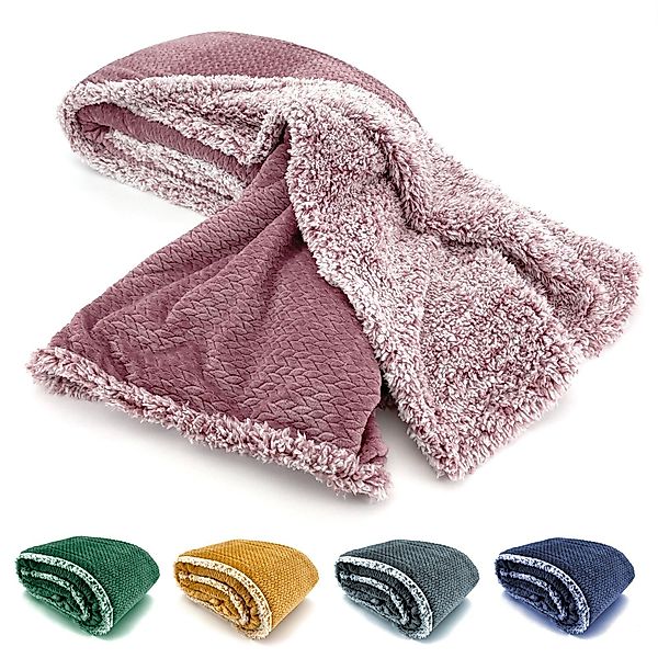 Wohndecke Flauschig warme Kuscheldecke Samt Jaquard günstig online kaufen