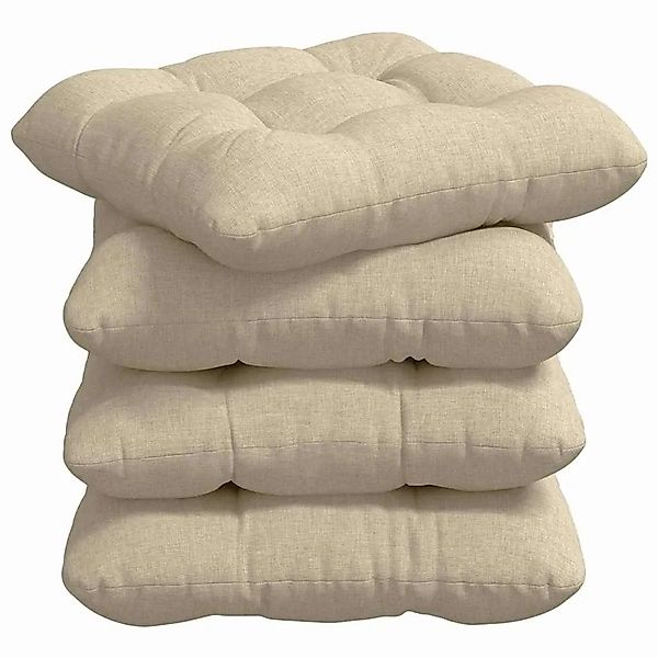 vidaXL Sitzkissen 4 Stk Creme 45 x 45 x 12 cm Stoff 42015110 günstig online kaufen