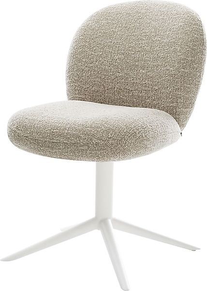 DELIFE Polsterstuhl Nube-Flex, Fußkreuz Weiß Webstoff günstig online kaufen