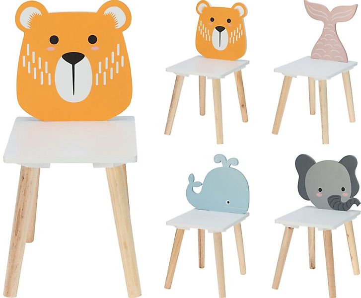 Koopman Kinderstuhl Kinderhocker Holzstuhl Weiß / günstig online kaufen