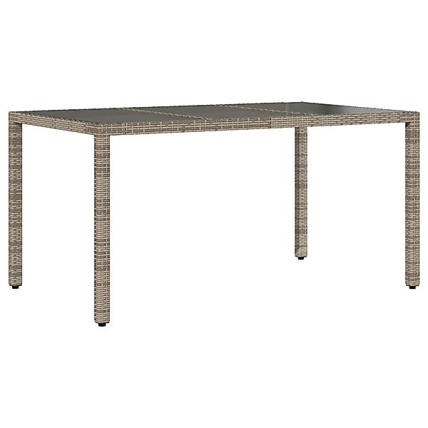 vidaXL Gartentisch mit Glasplatte Grau 150x90x75 cm Poly Rattan 365532 günstig online kaufen
