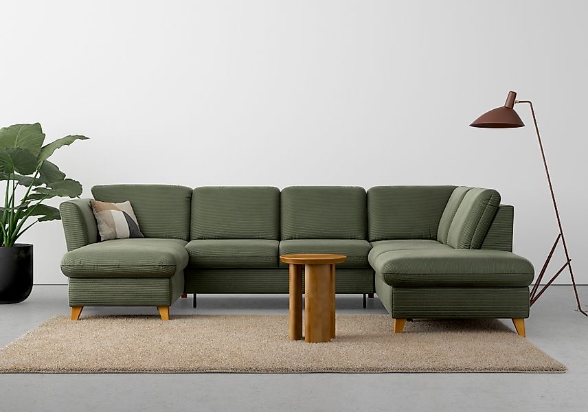 Home affaire Wohnlandschaft »Trelleborg U-Form« wahlweise mit Bettfunktion günstig online kaufen