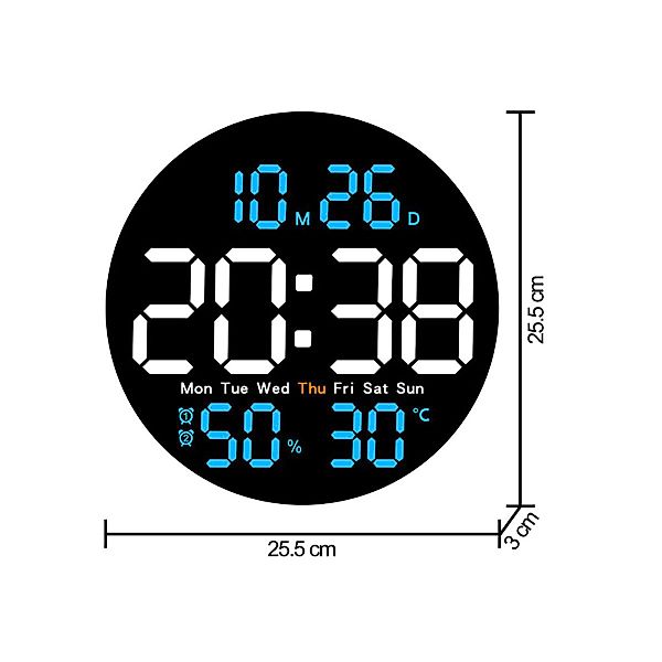 DOPWii Wanduhr Digitale Wanduhr mit Fernbedienung,10-stufiger günstig online kaufen