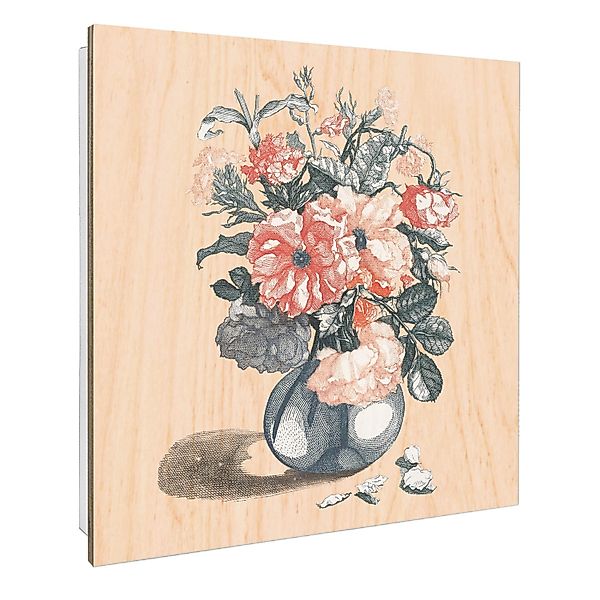 Banjado Schlüsselkasten mit Holzfront 30x30cm Weiß Scharnier Links 50 Haken günstig online kaufen
