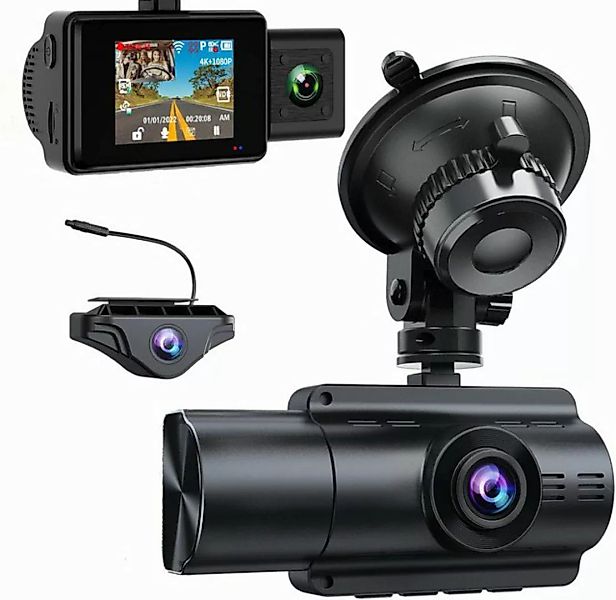 ibettertec 4K Dashcam Auto,3 Kanal 4K+1080P+1080P vorne hinten innen Autoka günstig online kaufen