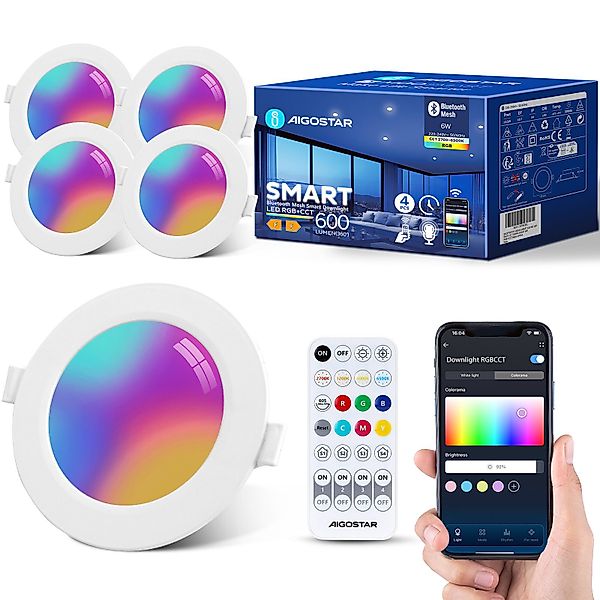 Aigostar LED Einbauleuchte Smart Decken Einbaulampe günstig online kaufen