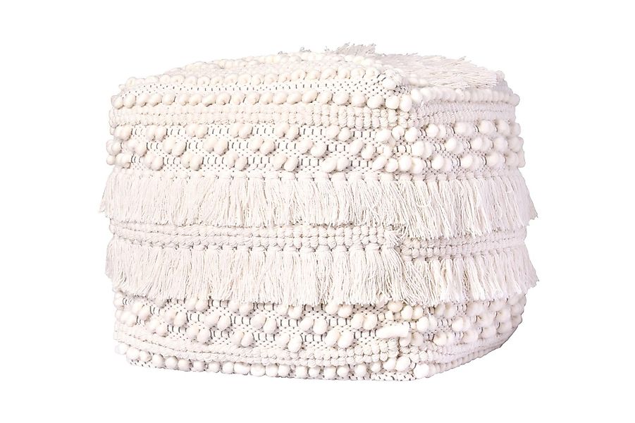 Kayoom Pouf Bohist 325 35cm x 35cm, Strukturen mit Fransen und Quasten (1-S günstig online kaufen