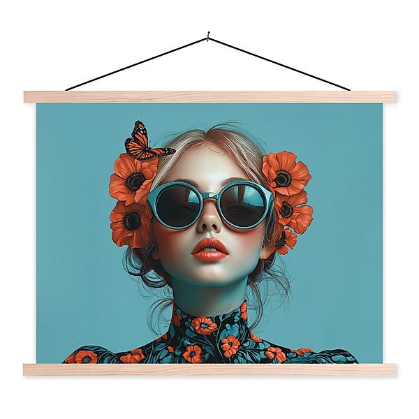 MuchoWow Poster Frau - Blau - günstig online kaufen