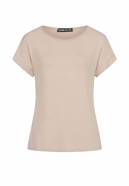 CLOUD 5IVE T-Shirt "CLOUD 5IVE Viskose T-Shirt mit Ärmelumschlag und Rundha günstig online kaufen