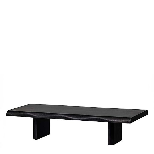 Japandi Couchtisch schwarz aus Mangobaum Massivholz 28 cm hoch günstig online kaufen