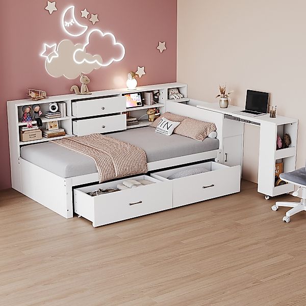 Merax Daybett mit USB-Ladeanschlüssen (Schlafsofa Sofabett günstig online kaufen