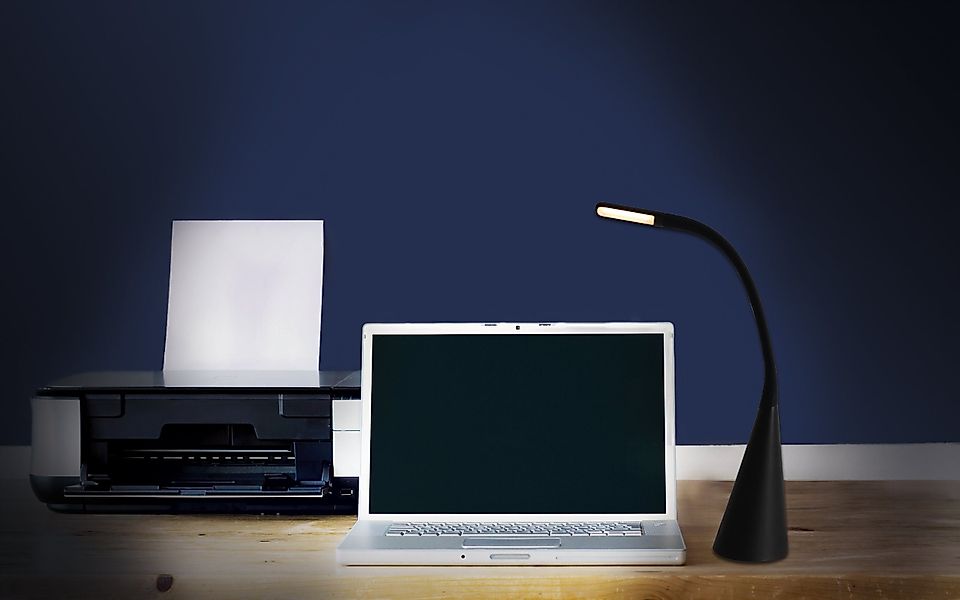 Näve LED-Tischleuchte Mamba 65 cm hoch Schwarz günstig online kaufen