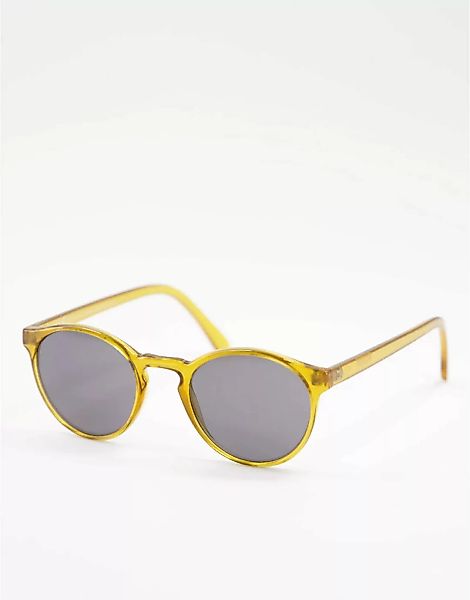Weekday – Spy – Sonnenbrille in Gelb-Braun günstig online kaufen