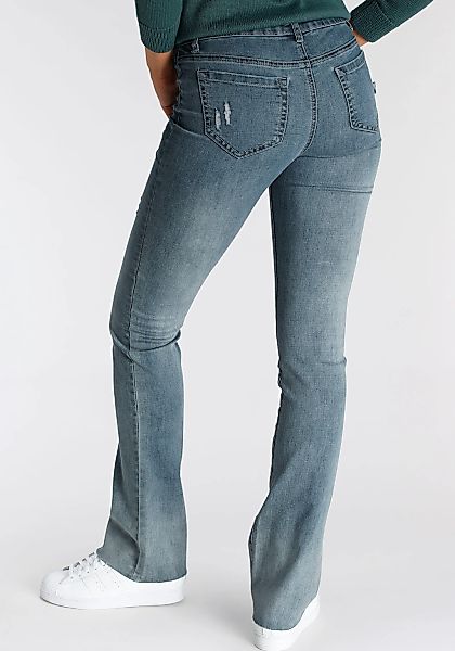 Arizona Bootcut-Jeans Ultra-Stretch ausgestellte Beinform, modischer Used-L günstig online kaufen