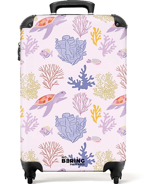 NoBoringSuitcases.com© Hartschalen-Trolley Rosa mit Meerestieraufdruck 55x3 günstig online kaufen