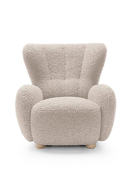 Goldstoff Sessel HUGSY Relaxsessel Boucle mit hoher Rückenlehne – Skandi & günstig online kaufen