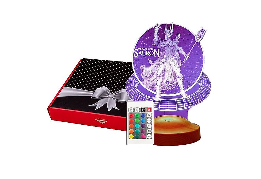 Geschenkelampe LED Nachttischlampe Sauron Herr der Ringe 3D mehrfarbige Gra günstig online kaufen