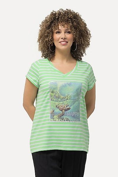 Ulla Popken T-Shirt Shirt Ringel Schildkröte Rundhals Halbarm günstig online kaufen