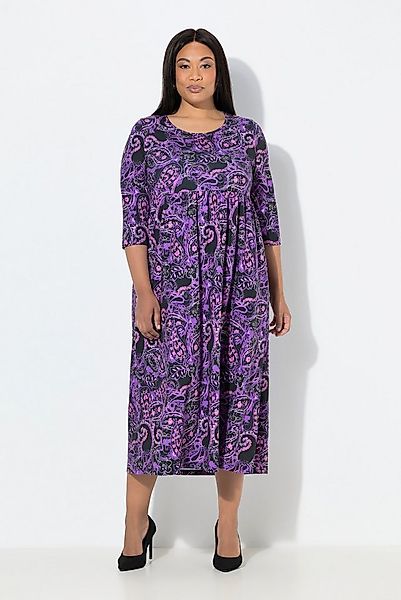 Ulla Popken Maxikleid Maxikleid Paisley A-Linie Rundhals 3/4-Arm Taschen günstig online kaufen