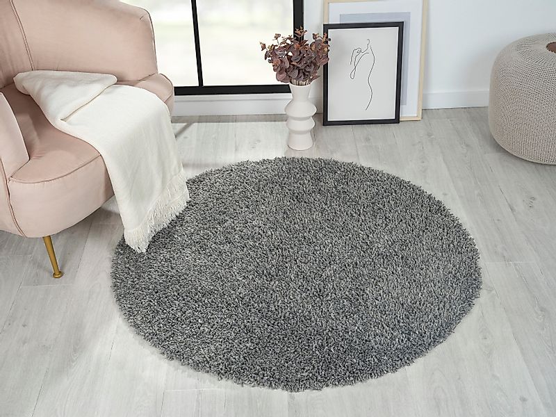 Myflair Möbel & Accessoires Hochflor-Teppich »My Shaggy«, rund, 37 mm Höhe, günstig online kaufen