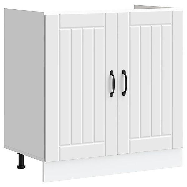 vidaXL Schrankmodule Spülenunterschrank Lucca Weiß Holzwerkstoff günstig online kaufen