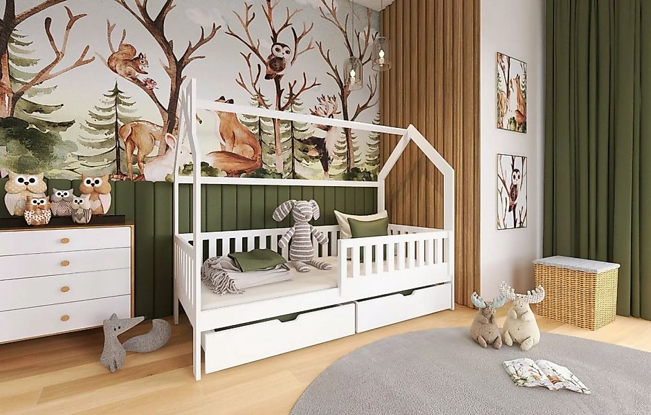 Fun Möbel Hausbett Kinderbett NEILA (in vier Farben, inkl. Rausfallschutz), günstig online kaufen