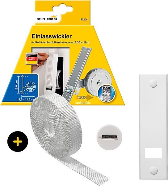 SCHELLENBERG Einlass-Gurtwickler inkl. Abdeckplatte, Gurtführung, Rollladen günstig online kaufen
