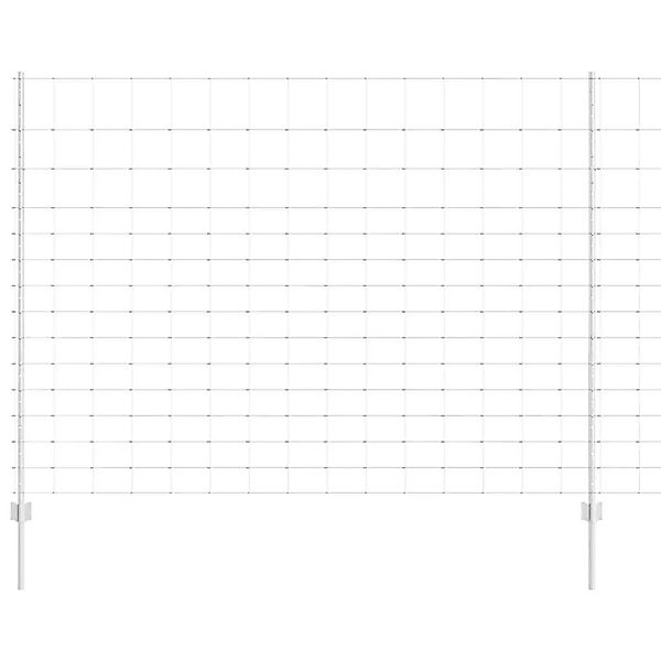 vidaXL Zaun mit Pfosten Silber 1,6 x 25 m Stahl 3337136 günstig online kaufen