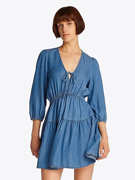 Tommy Jeans Blusenkleid "TJW CHAMBRAY MINI DRESS EXT", mit Volant, in Mini- günstig online kaufen