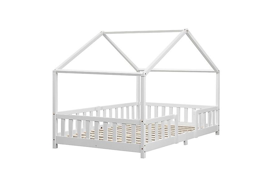 en.casa Kinderbett, »Treviolo« Haus-Optik Montessori 120x200 cm Weiß günstig online kaufen