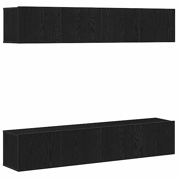 vidaXL TV-Schrank-Set 4-Tlg Schwarz Eichen-Optik 80 x 30 x 30 cm 3333051 günstig online kaufen