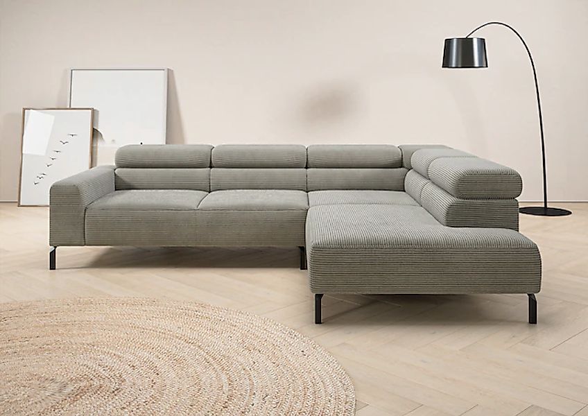 Home affaire Ecksofa »Antonelli, L-Form, inkl. Kopfteilverstellung, Breite günstig online kaufen