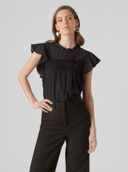 Vero Moda Blusenshirt "VMTRINE SL LACE TOP WVN NOOS" günstig online kaufen