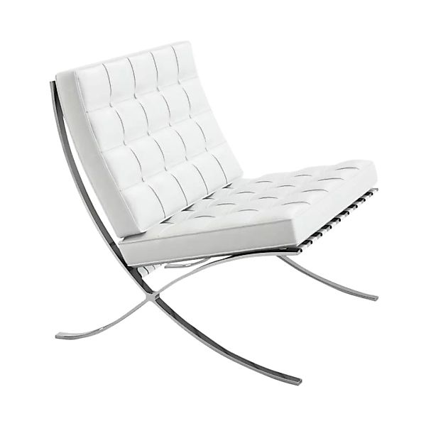 Knoll International - Barcelona® Sessel - weiß/Gestell chrom/Leder Volo785 günstig online kaufen