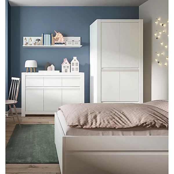 Jugendzimmer Set mit Bettgestell 120x200 cm inkl. Bettschublade, weiß NAVA- günstig online kaufen