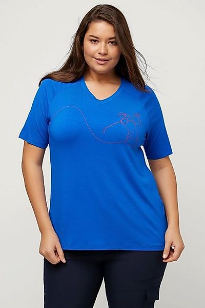 Ulla Popken T-Shirt T-Shirt Golfmuster V-Ausschnitt Halbarm günstig online kaufen