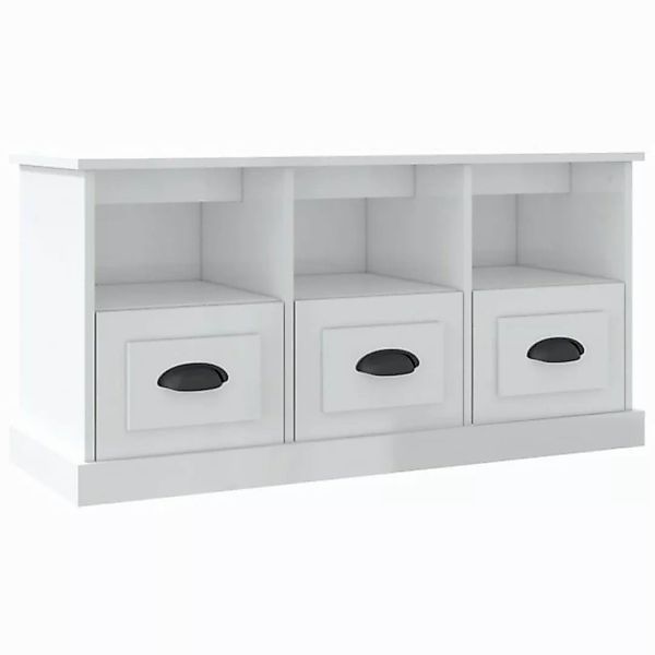 furnicato TV-Schrank Hochglanz-Weiß 100x35x50 cm Holzwerkstoff (1-St) günstig online kaufen