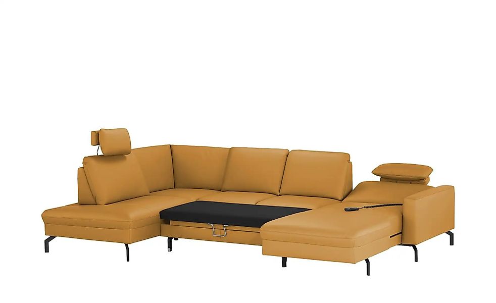 meinSofa Wohnlandschaft aus Leder Grace ¦ orange ¦ Maße (cm): B: 332 H: 89 günstig online kaufen