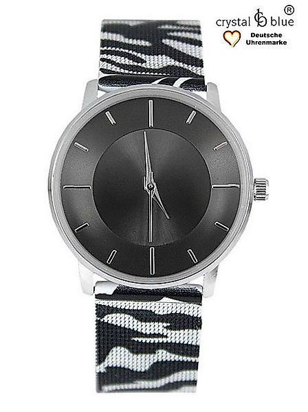 crystal blue Quarzuhr Damenuhr analog Milanaise Mesh Animal Print Leo Zebra günstig online kaufen