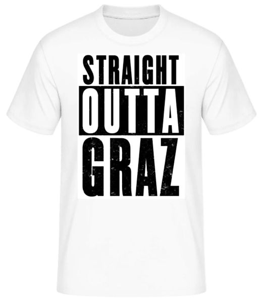 Straight Outta Graz White · Männer Basic T-Shirt günstig online kaufen