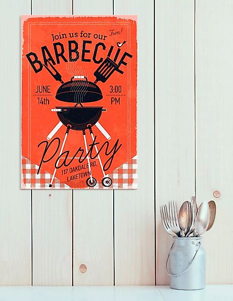 queence Metallbild "Barbecue party", Schriftzüge, (1 St.), Stahlschilder günstig online kaufen
