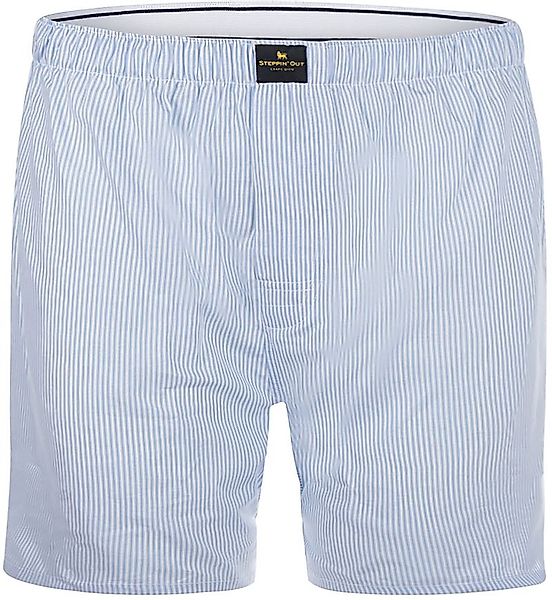 Steppin' Out Boxershort Poplin Streifen Hellblau - Größe M günstig online kaufen