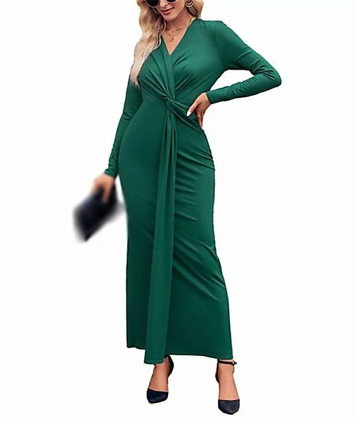 AFAZ New Trading UG Abendkleid Strickkleid damen Einfarbiger V-Ausschnitt f günstig online kaufen