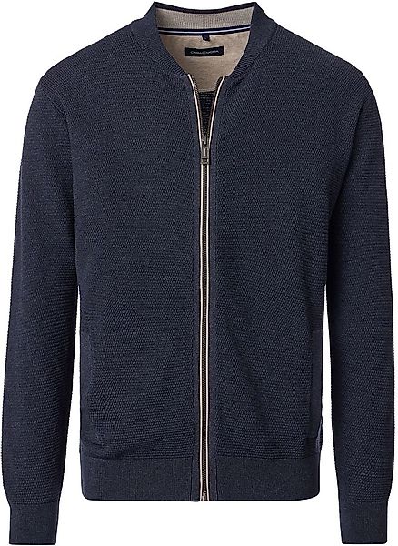 Casa Moda Strickjacke Zip Structure Navy - Größe XL günstig online kaufen