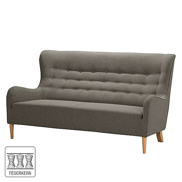 home24 Norrwood Sofa Leke I 3-Sitzer Dunkelgrau Webstoff 192x100x97 cm günstig online kaufen