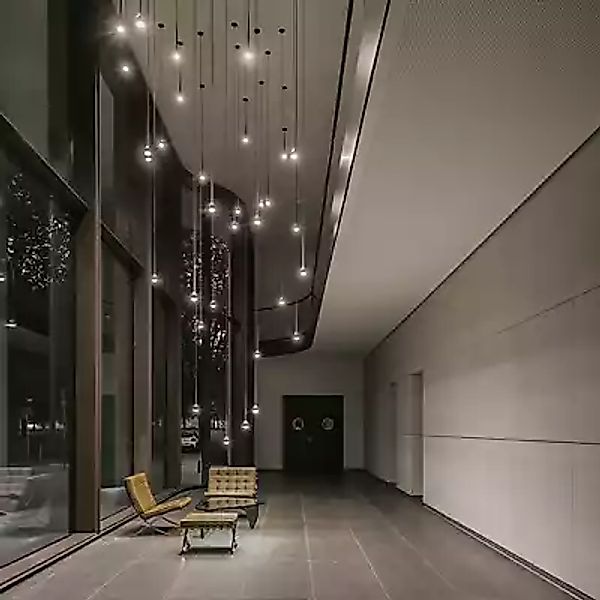 Grau Falling Sun Einbaupendelleuchte LED, Chrom - 200 cm günstig online kaufen